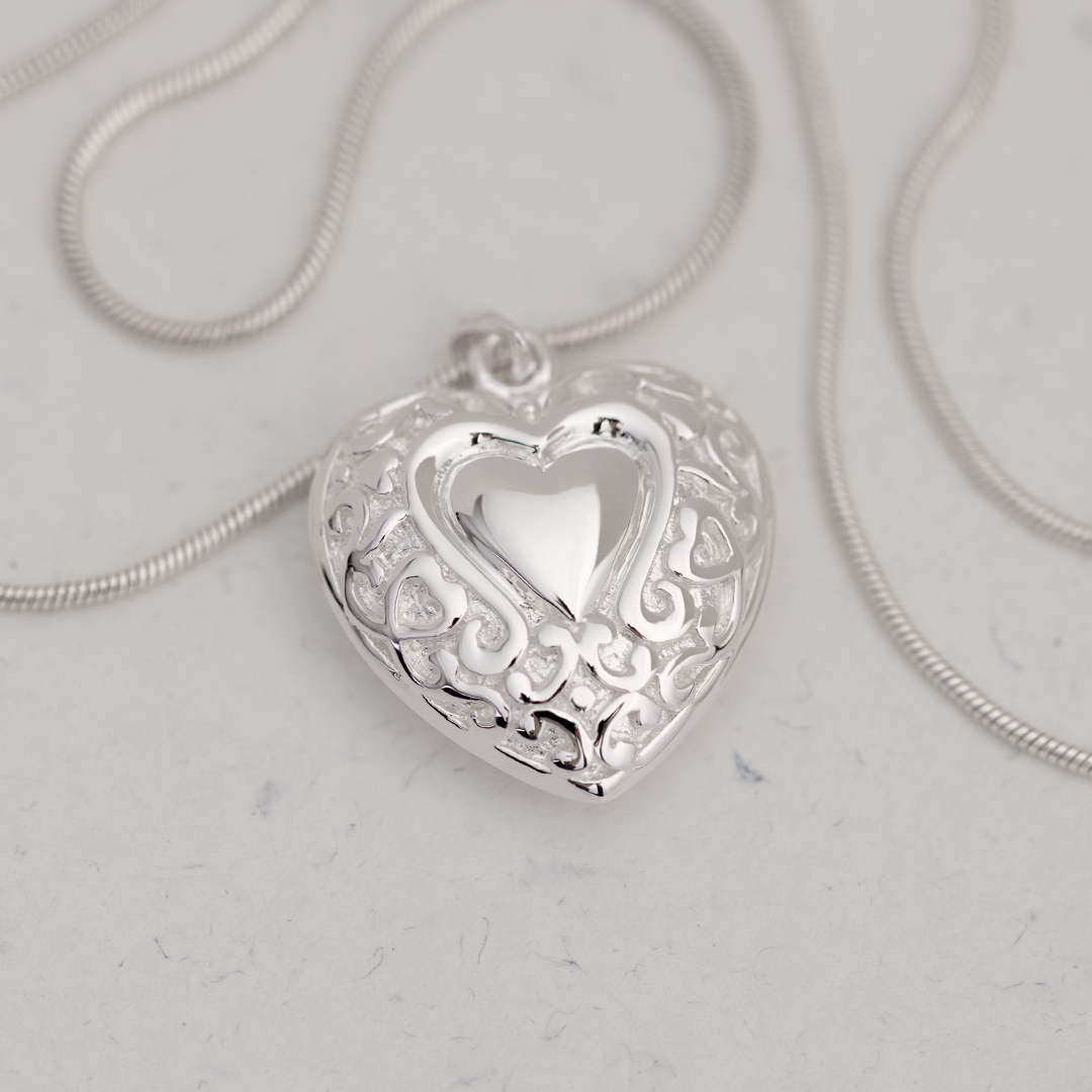 Sterling Silver Cremation Heart Jewelry